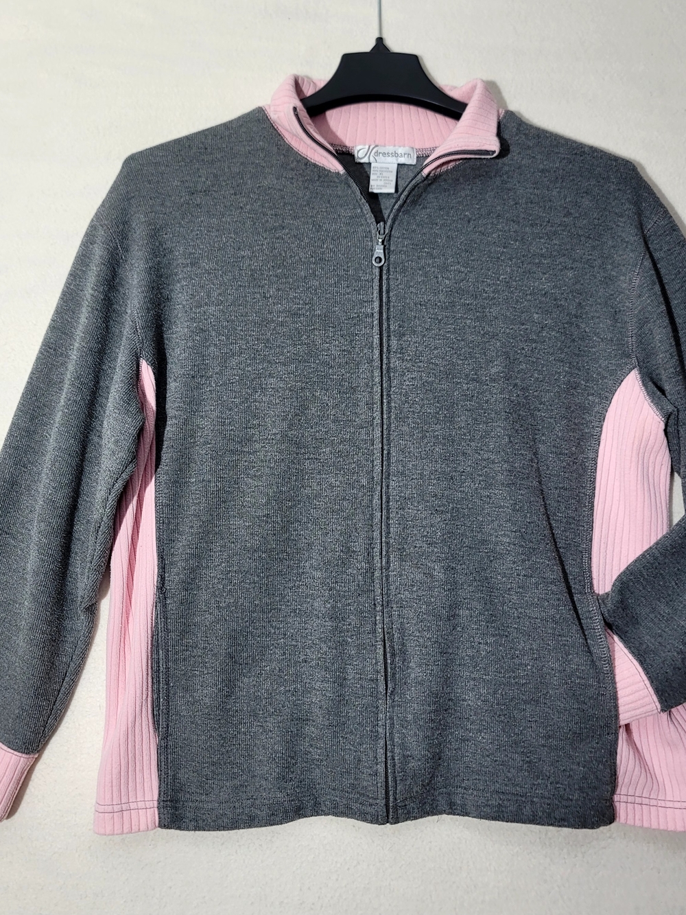 Dressbarn Girls' Gray & Pink Full-Zip Jacket